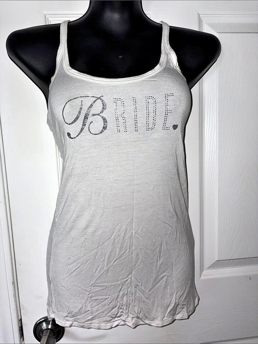 Victoria's Secret I Do Collection Bride Rhinestone Tank Top Gray